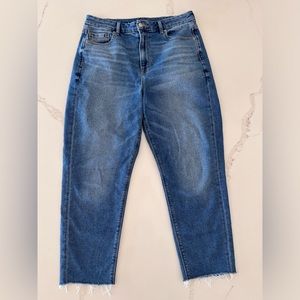 American Eagle curvy mom jean with raw hem